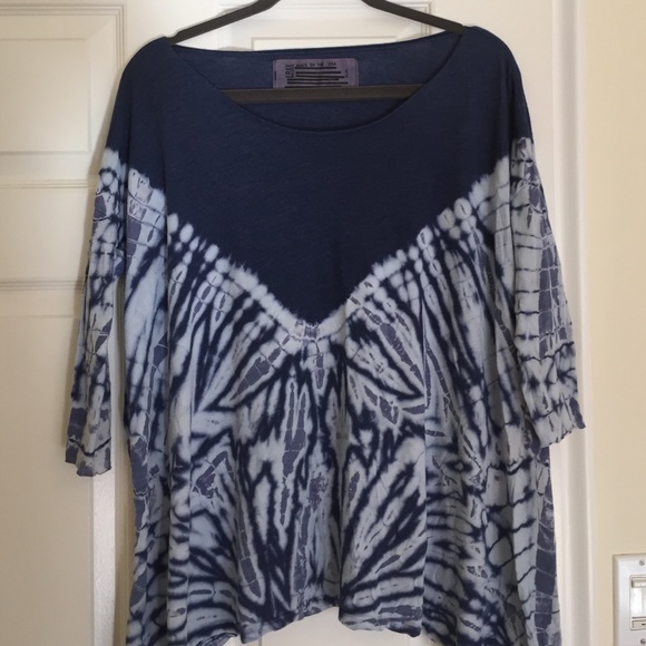 Free People Blue Tie Dye Top
