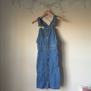 Denim overall dress!