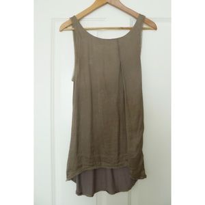 Helmut Lang Silk Grey Tank, Size Petite