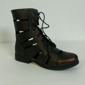 Brand New Burgundy Brown Bumper Gladiator Boots