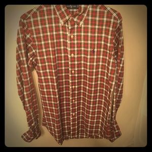 Ralph Lauren Men's Red Plaid Button Down Shirt!