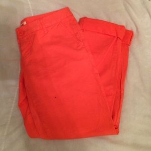 Bright Coral Capri Pants