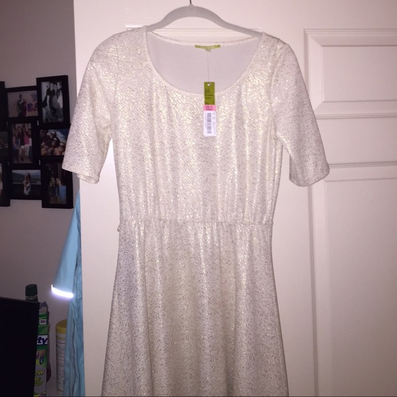 White and gold Gianni Bini dress. NEVER WORN