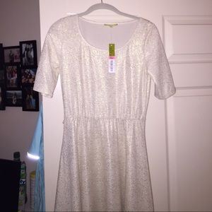 White and gold Gianni Bini dress. NEVER WORN