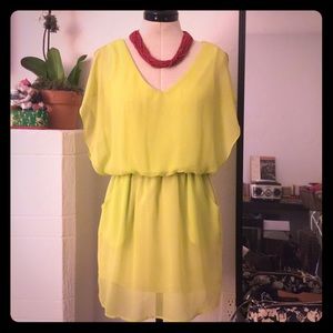 LUSH Neon Green Day Dress w/Pockets