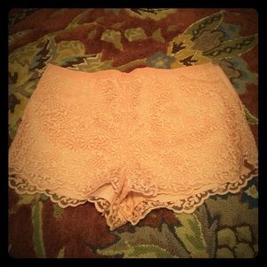 Forever XXI light pink crocheted shorts