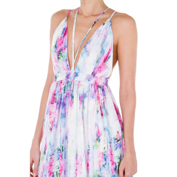 "The Rainbow" Watercolor Maxi Dress - Picture 2 of 3