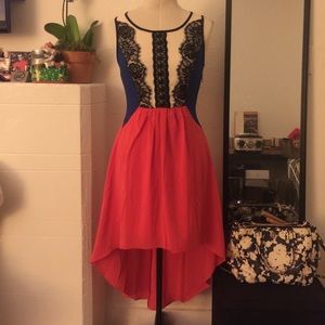 Hi-Lo Day dress with Lace detail