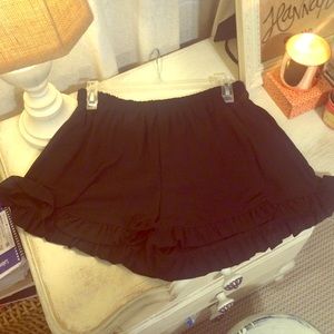 Black Ruffled Dress Shorts