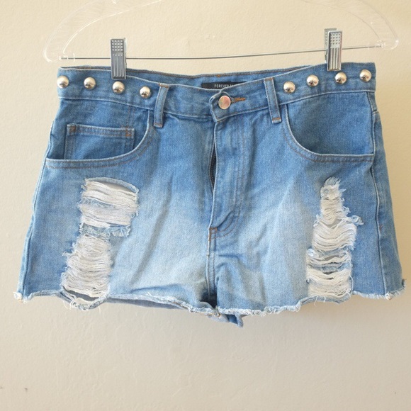 Studded Embellished Denim Shorts // Worn Once