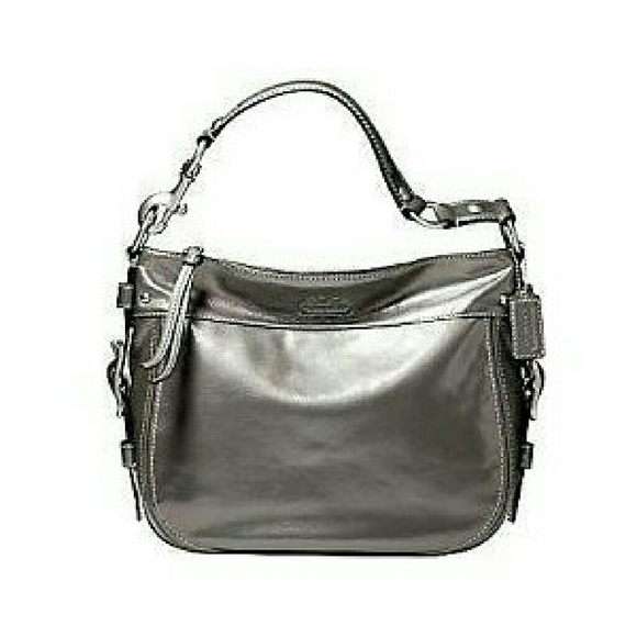 Metalic Silver Zoe Coach Hobo Purse