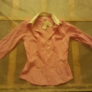 Preppy chic pink Banana Republic button down