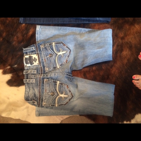 Men/Teen boy rock revival jeans