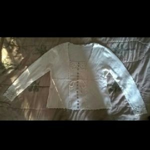 Cato beige crochet sweater blouse