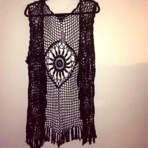 38% off Wet Seal Tops - Wet Seal Plus Crochet knitted Vest Kimono from Alejan...