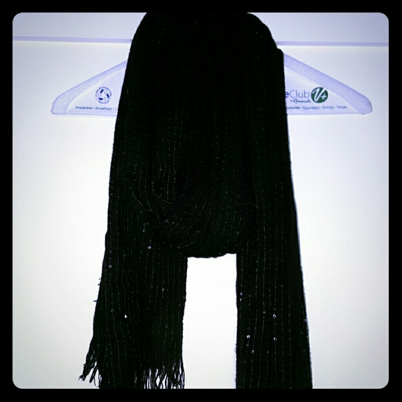 Black sequin scarf