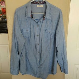 Light blue button up