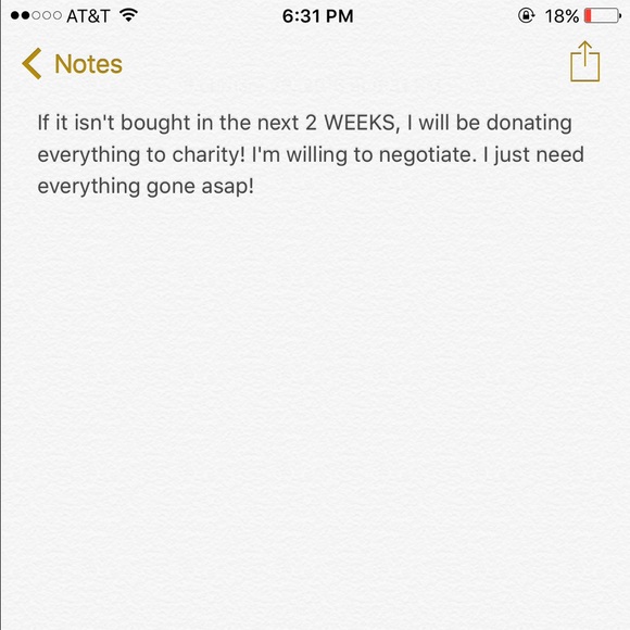 Donating in 1 WEEK - Picture 1 of 1