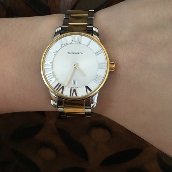 Tiffany & co 18k gold and SS Atlas watch