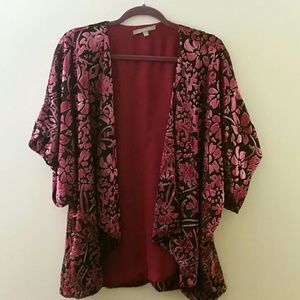 Fuchsia and Black kimono style jacket