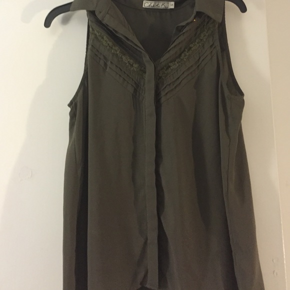 Green Flowy Tank Top
