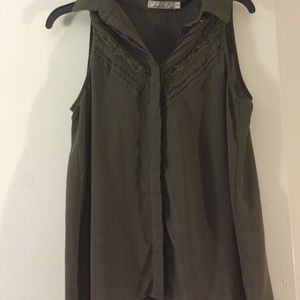 Green Flowy Tank Top