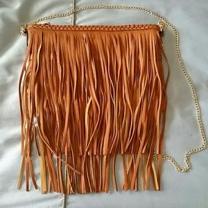 ☆Reduced☆ Rose Fringe Faux Leather Bag