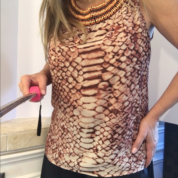 African inspired snake print embellished tank
