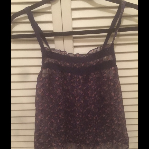AEO floral sheer tank top