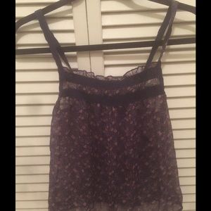 AEO floral sheer tank top