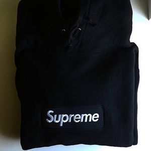 Black medium box logo hoodie