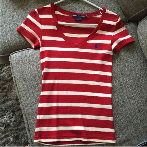 Ralph Lauren striped tee v neck XS