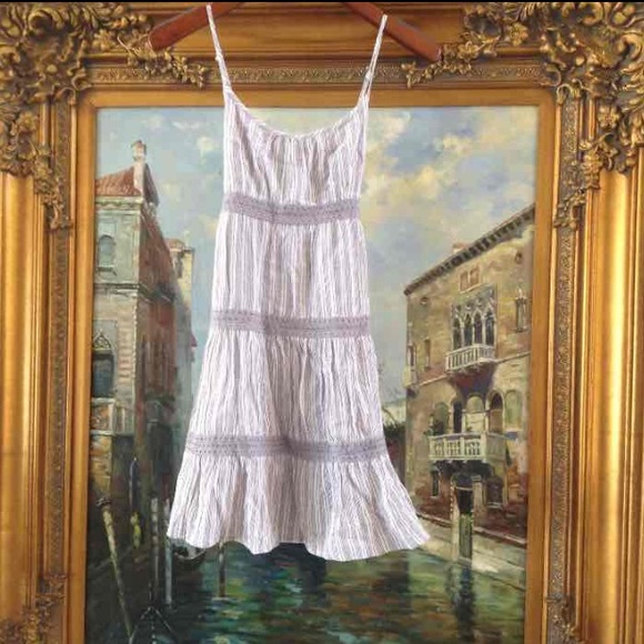 O'Neill White & Blue Pinstripe Dress