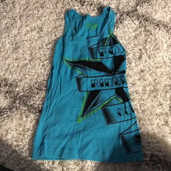 Turquoise Fox riders tank top size small!