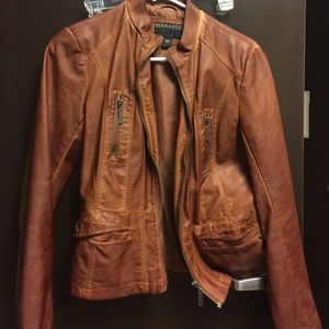 Brown leather jacket