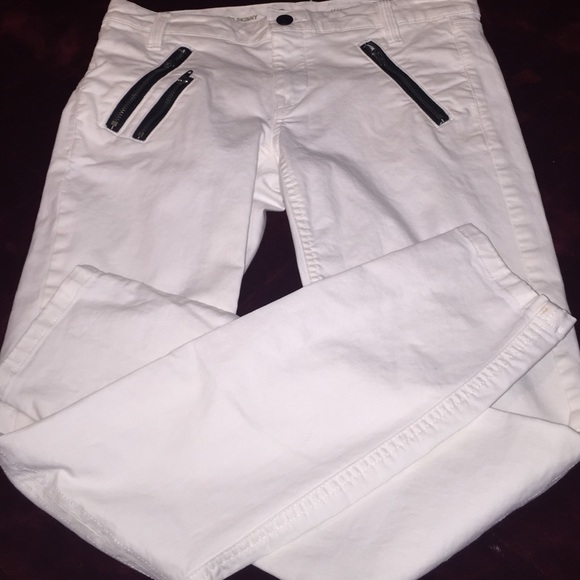 White zippered khakis by Gap
