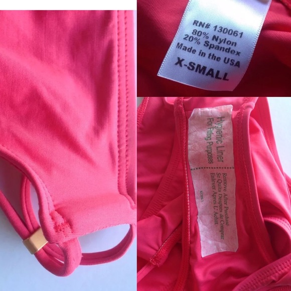 L Space New No tag XS coral 'Nouveau' bikini bottm - Picture 2 of 4