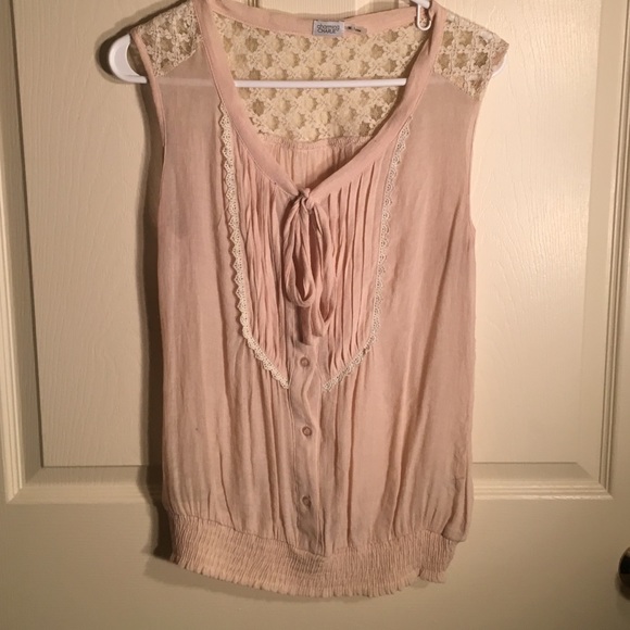 Tan tank top with front tie