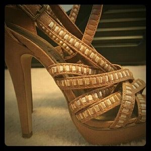 Strappy open toe heels