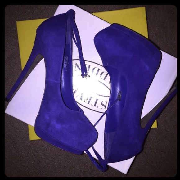 Blue Suede Steven Madden Obsessed Pumps