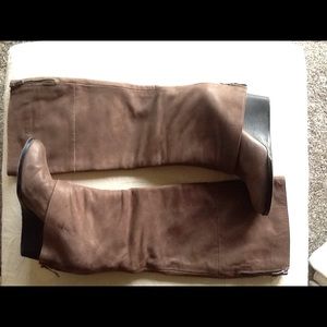 Vince Camuto tall brown wedge boot.