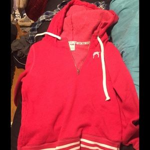 Red/Pink VS PINK LARGE SWEATSHIRT WITH QUATER ZIP