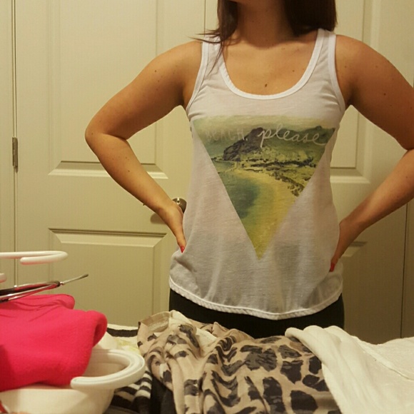 White graphic tank