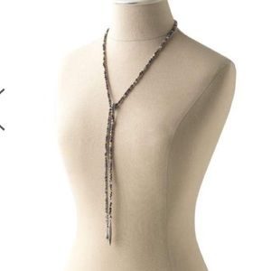Stella & Dot Zoe Lariat hematite 3 in 1 necklace