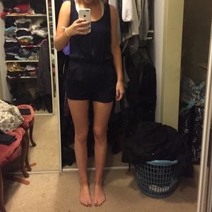 Navy blue romper zipper in back