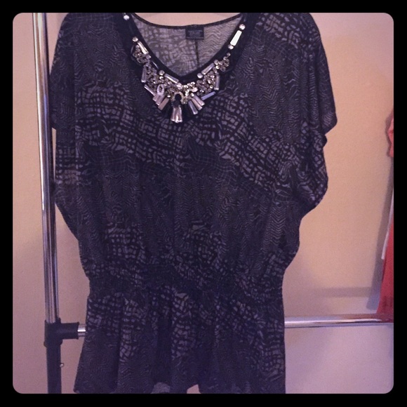 Bedazzled tunic top