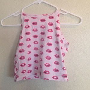 AA lips crop top