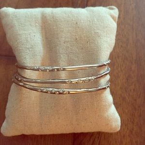 Stella & Dot Silver bangles set of 3
