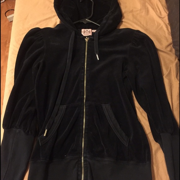 Black velour hoodie