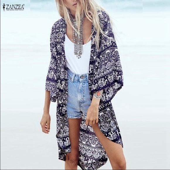 Boho Kimono Cardigan - Picture 2 of 4